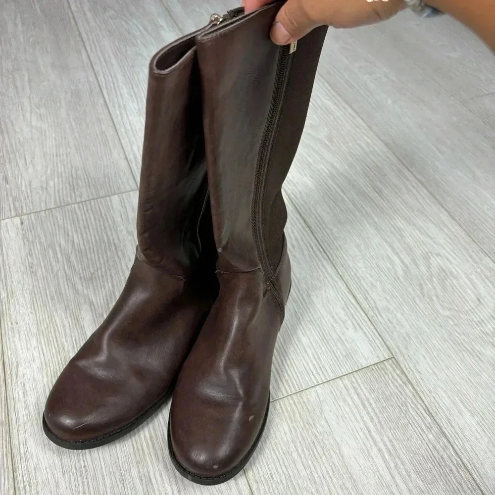 Kenneth Cole NY Classic Kennedy Scuba Boots flat heel in Brown size 4